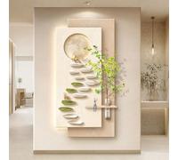 ZIGTUEI 3D LED Wall Art with Light, Sandstone Wall Decor with Remote, Modern Decorative Panel, Plug-in Power Supply 3D Wall Mural for Home, Restaurant, Hotel(Beige 2,50x100cm/19.7x39.4in)