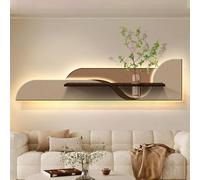 ZIGTUEI 3D Sandstone Wall Art with Warm LED Lights, 3D LED Wall Art with Light, Modern Decorative Panel, Plug-in Power Supply, for Living Room Bedroom Office Entry(Beige 4,150x35cm/59x13.8in)