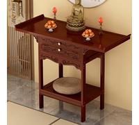 ZIGTUEI Altar Table with Drawer, Personal Altar Cabinet, Meditation Table with Pull-Out Storage Board, Puja Table, Floor Table for Spiritual, for Prayers, Rituals, Divination(Red,50x33cm/19.7x13in)