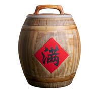 ZIGTUEI Ceramic Rice Jar with Lid, Ceramic Rice Bucket, Large Ceramic Rice Container, Ceramic Rice Cylinder, Large Food Storage, for Noodles Rice Snacks(48x38cm/18.9x15in)