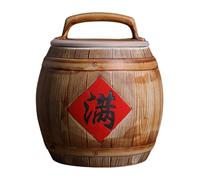 ZIGTUEI Ceramic Rice Jar with Lid, Large Ceramic Rice Container, Traditional/Vintage Food Storage Container, 27x23cm/10.6x9.1in