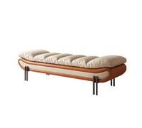 ZIGUIhsou-11 Bed Bench Light Luxury Bedroom Bedside Stool Bed Foot Stool Clothes Stool Bed Couch Leisure Small Sofa Stool Shoe Bench(Orange,Large)