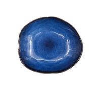 ZIGUIhsou-11 deep Plate Household Ceramic Dinner Plate Blue Glaze Salad Fruit Bread Irregular Tableware Western Food Plate/Kitchen Supplies(26.5cm)