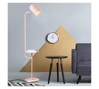 ZIGUIhsou-11 Floor Lamp Floor Lamp with Table/Tray, Modern Bedside Nightstand End Table, Great Reading for Bedroom, Living Room or Office(Pink)