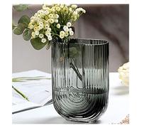 ZIGUIhsou-11 Flower Vase Modern Simple Transparent Glass Vase Ornaments Nordic Living Room Creative Flower Water Culture Dry Flower Arranging Device Vase for Decor(Large)