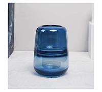 ZIGUIhsou-11 Flower Vase Simplicity Glass Vase Blue Hydroponics Flower Pot Flower Arrangement Transparent Amber Vases Nordic Home Decoration Modern Vase for Decor(Small)