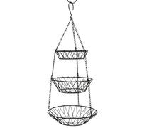 ZIGUIhsou-11 Fruit Basket Hanging Fruit Basket with 3 Layers, Vegetable , Space Saving, Rustic Rural Style Kitchen Storage