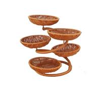 ZIGUIhsou-11 Fruit Basket Multi-tier Woven Bread Roll and Food Serving Baskets Storage Basket Candy