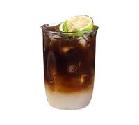 ZIGUIhsou-11 Glass Cup Borosilicate Glass Coffee Cup, Clear Light Drinking Glasses for Water Milk Juice, Hot and Cold Drinks(Large)