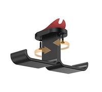 ZIGUIhsou-11 Headset Holder Headphone Hanger Stand Under Desk Hook 360° Rotation Ball Plunger Aluminum Stick-On Adhesive Dual Headsets Holder Mount PC Gaming Accessories