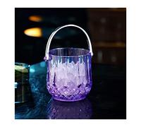 ZIGUIhsou-11 Ice Bucket Color Acrylic Champagne Bucket Storage Ice Cubes Bucket Home Bar Small Ice Bucket Suitable for 1 Bottle of Wine Champagne or Beer Beverage Tub(Purple)