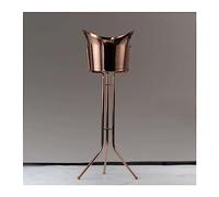 ZIGUIhsou-11 Ice Bucket with Stand Stainless Steel Floor Ice Bucket Wine Ice Bucket Bar Vertical Ice Wine Cooler for Indoor and Outdoor Beverage Tub(Rose Gold)