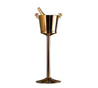 ZIGUIhsou-11 Large Stainless Steel Free Standing Wine Chiller Wine Coolers and Cellar with Ice Bucket Kitchen Bar Wares Beverage Tub(Gold)