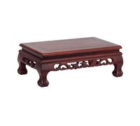 ZIGUIhsou-11 Plant Stand Hollow Out Carving Bonsai Display Stand, Rectangular Rosewood Decoration Bracket(Medium)