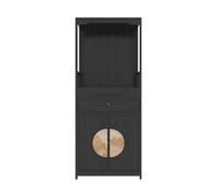 ZIGUIhsou-11 Shrine Altar Table Modern Chinese Style Wealth Offering Wood Table, Double Door Buddha Shrine Cabinet(Black)
