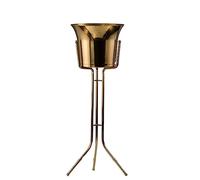 ZIGUIhsou-11 Stainless Steel Wine Ice Bucket with Steel Bucket Stand Wine Chiller on Stand Kitchen and Bar Ware Beverage Barware Accessories Beverage Tub(Gold)