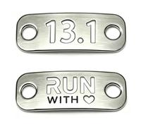 Zigvert 13.1 Half Marathon Shoe Charms, Run With Love, 2Pcs Runner Sneaker Shoelace Decorations, Hollow-Out Design Durable Shoe Lace Tags, Inspirational Running Gifts for Men Women Athletes