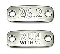 Zigvert 26.2 Half Marathon Shoe Charms, Run With Love,2Pcs Runner Sneaker Shoelace Decorations, Hollow-Out Design Durable Shoe Lace Tags, Inspirational Running Gifts for Men Women Athletes
