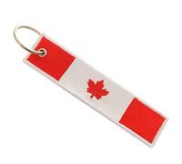 Zigvert Canada Flag Keychain Tag with Key Ring, 100% Embroidered, Keychain for Motorcycles, Cars and Bags, Canada, Medium