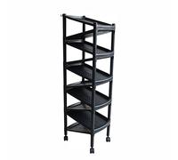 Zigzag Collapsible Thin Shoe Rack on Wheels, Angled ABS Design with 2 Hooks, Space-Saving Organizer for Small Spaces, Holds 10 Pairs, Stylish Black Color
