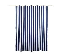 Zigzag Park Navy Style Blue White Stripe Fabric Shower Curtain Waterproof, Vertical Stripes, 70 inches Wide by 78 inches Long