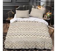 zigzag pattern 3D Pattern Duvet Cover 3pcs Microfibre Breathable Kids Decor modern geometric design Comforter Cover 2 Matching Pillowcases Zipper Closure Bedding Kids & Girls Single (135x200cm)