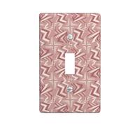 Zigzag Single Light Switch Cover Plate, Modern Contemporary Lines Geometric Fall Peach Plastic Standard Size Decorative Wall Plates for Home Living Room New Apartment Decor (Single)