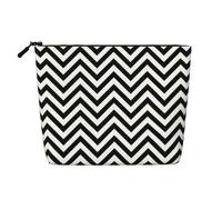 Zigzag Stripe. Fake Hemp Travel Toiletry Bag - Reusable Cosmetic Accessories Toiletry Organizer for Women - Multiple Uses