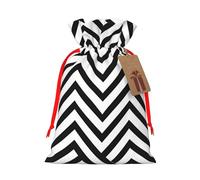 ZigZag Stripe Gift Bag with Handles and tag, Perfect for Christmas, Birthday, Wedding or Daily Gift - (S)