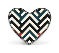 ZigZag Stripe Lapel Pin Elegant Heart Shape Brooch Badge Funny Personalized Pinback Button Badge Fashion Cute Heart Brooch Pins for Bag Jacket Clothes Accessories