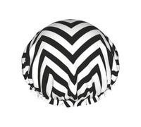 ZigZag Stripe Print women Shower Caps Bath Cap Reusable Waterproof Double Layers Hair Cap Comfort
