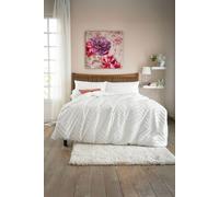 Zigzag Tufted Microfibre Soft & Stylish Duvet Cover Set Deyongs White King