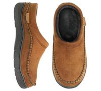 Zigzagger Men's Moccasin Slippers Indoor/Outdoor Fluffy House Shoes Memory Foam Slip On for Men,Cold Tawny,8/9 UK