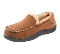 Zigzagger Men's Slippers Moccasin Memory Foam House Shoes Cozy Anti-Skid Slip On House Slippers for Men Soft Indoor/Outdoor,Tan,8 UK