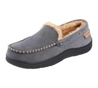 Zigzagger Men's Slippers Moccasin Memory Foam House Shoes Cozy Anti-Skid Slip On House Slippers for Men Soft Indoor/Outdoor,Grey,8 UK
