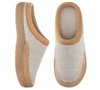 Zigzagger Women's Slip On Moccasin Slippers, Microsuede Indoor/Outdoor Comfy House Shoes Memory Foam Assembled with Felt, Loafer Clog Mule Slippers (size 8, Beige/Sand)