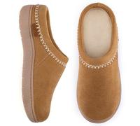 Zigzagger Women's Slip On Moccasin Slippers, Microsuede Indoor/Outdoor Comfy House Shoes with Memory Foam, Cozy Loafer Clog Slippers (size 8, Sand)