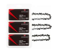 ZIGZEK 3-Pack 10 Inch Chainsaw Chain 40 Drive Links, 3/8" Low Profile Pitch, 050" Gauge Low Kickback Chainsaw Chain Compatible with Craftsman, Ryobi, Homelite, Poulan, Dewalt and More（3 Packs 10-inch）