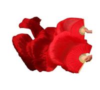 ZIHDKE 1 Pair Real Silk Belly Dance Fan Veils Gradient Color Dancer Performance Show Props for Dance Performance(Color 4,120x90cm)