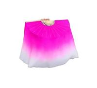ZIHDKE 1pc Belly Dance Fan Double Sided Gradient Dancer Practice Props Twisted Imitation Silk Fans for Dance Performance
