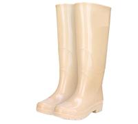 ZIHDKE High-top Waterproof Rubber Boots Adult Non-slip Rain Shoes Long Tube Warm Over-knee High-tube Water For Outdoor Gardening(Khaki (42cm),36)