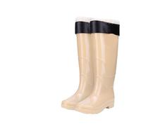 ZIHDKE High-top Waterproof Rubber Boots Adult Non-slip Rain Shoes Long Tube Warm Over-knee High-tube Water For Outdoor Gardening(Khaki (42cm)+cotton cover,39)