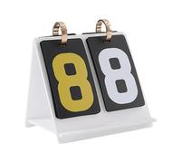 ZIHDKE Scoreboard Digital Flip Score Counter Game Scoring Board Page Turning Keeper Indoor Outdoor With Stand For Indoor Sport(White)