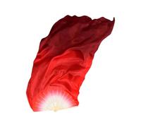 ZIHDKE Silk Belly Dance Veil Long Fan Hand Dye Women Bellydance Competition Props Light Welight Flowy Costume for Dance Performance(Color 4)