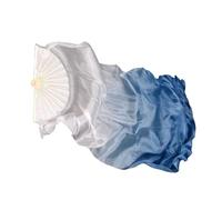 ZIHDKE Silk Belly Dance Veil Long Fan Hand Dye Women Bellydance Competition Props Light Welight Flowy Costume for Dance Performance(Color 5)