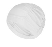 ZIHDKE Swimming Cap 2pcs Solid Color Long Hair Women Men Swim Pool Water Sports Elastic Pleated Nylon Fabric Bathing Swimming Caps Hat Turban For Both Men And Women(White)
