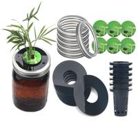 ziHenryDa Kratky Lid Wide Mouth Hydroponic Lid Insert with Urban Aquaculture Pods Includes 6 Kit (Black Version)