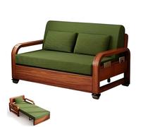 Zihpil Folding Sofa Bed with Storage, 3-in-1 Pull Out Double Sofa Bed with Armrest Pockets, Portable Convertible Sleeper Chair, Space Saving Bed for Home Bedroom Office(Sponge Green,42.5in)