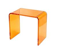 Zihpil U Shape Acrylic End Table, 15mm Thicken Coffee Table with Rounded Edges, Modern Clear Shoe Changing Stool, Waterproof Shower Stool for Bathroom Kitchen Bedroom(Orange,S30*19 * 22cm)