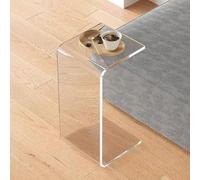 Zihpil U Shape Acrylic End Table, C Shaped Sofa Coffee Table, Modern Style Multipurpose Sid, C Table, Nightstand, Multipurpose Acrylic Side,Transparent,30 * 30 * 55cm